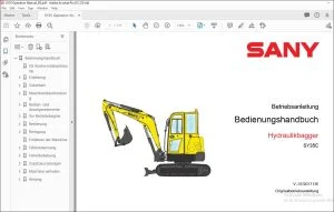 Sany SY35C Hydraulikbagger Betriebsanleitung  - PDF DOWNLOAD