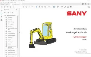 Sany SY35C Hydraulikbagger Wartungshandbuch - PDF DOWNLOAD (german)