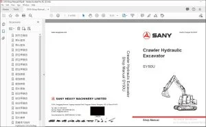 Sany SY50U Crawler Hydraulic Excavator Shop Manual - PDF DOWNLOAD