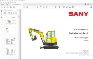Sany SY50U Hydraulikbagger Betriebshandbuch - PDF DOWNLOAD