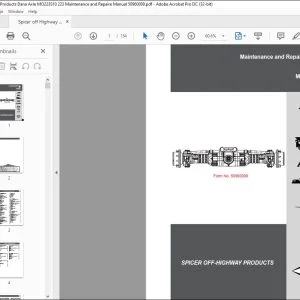 Spicer off Highway Products Dana Axle MO223S10 223 Maintenance & Repaire Manual 50960009 - PDF DOWNLOAD