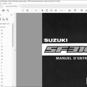 Suzuki SF310 Manual d'Entretien + Manual d'Entretien Suplementaire - PDF Download (French)