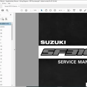Suzuki SF310 Service Manual + Supplementary Manual + Wiring Diagrams - PDF Download