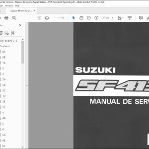 Suzuki SF413 Manual de Servicio + Manual de Servicio Suplementario - PDF Download (Spanish)