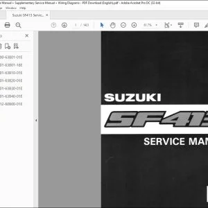 Suzuki SF413 Service Manual + Supplementary Service Manual + Wiring Diagrams - PDF Download (English)