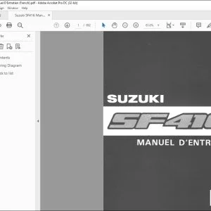 Suzuki SF416 Manuel D'Entretien (French) - PDF DOWNLOAD