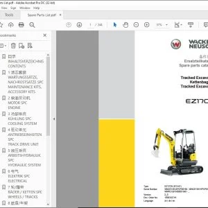 WACKER Neuson EZ17 CN Tracked Excavator Spare parts catalog Manual-  PDF DOWNLOAD