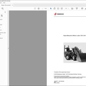 Wacker N euson 1150 CX30-Weidemann Wheel Loader Repair Manual - PDF DOWNLOAD