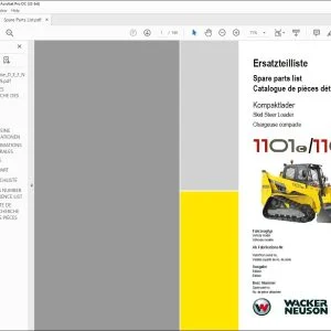 Wacker Neuson 1101c/1101cp Skid Steer Loader Spare parts list Manual - PDF DOWNLOAD