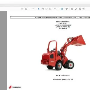 Wacker Neuson 1370 CX50 Weidemann Wheel Loader Parts List Manual -  PDF DOWNLOAD