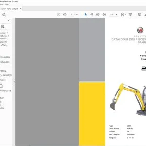 Wacker Neuson 2003 Crawler excavator SPARE PARTS LIST Manual - PDF DOWNLOAD