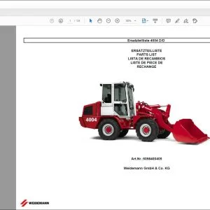 Wacker Neuson 4004 DD Weidemann Wheel Loader PARTS LIST Manual - PDF DOWNLOAD