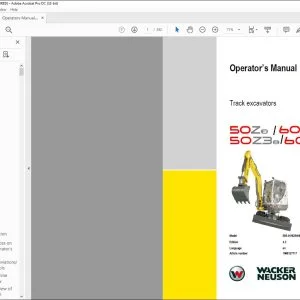 Wacker Neuson 5OZtз /6003 5OZ32/60032 Tracked excavators Operator’s Manual - PDF DOWNLOAD