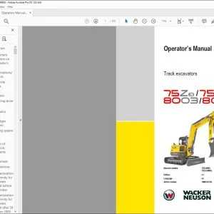 Wacker Neuson 75Z3/75Z32 8003/80032 Track excavators Operator’s Manual - PDF DOWNLOAD