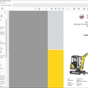 Wacker Neuson ET18 Tracked Excavator Spare parts list Manual - PDF DOWNLOAD
