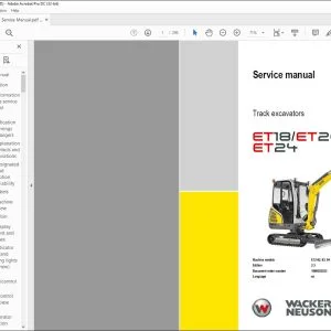 Wacker Neuson ET18/ET20/ ET24 Tracked Excavator Service manual - PDF DOWNLOAD