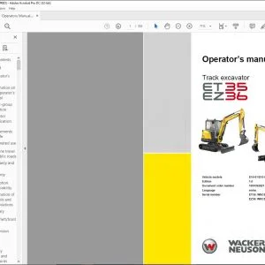 Wacker Neuson  ET35 EZ36 Track excavator Operator’s manual  - PDF