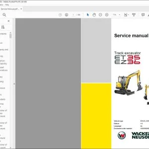 Wacker Neuson ET35 / EZ36 Track excavator Service manual - PDF DOWNLOAD