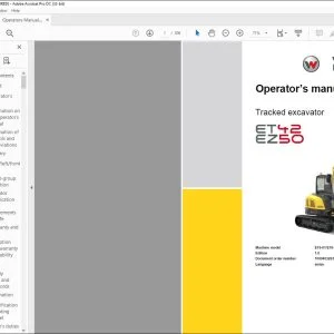 Wacker Neuson ET42  EZ50 Tracked excavator Operator’s manual - PDF DOWNLOAD