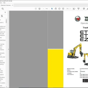 Wacker Neuson ET65 ET90 EZ80 Track excavator Operator's Manual - PDF DOWNLOAD