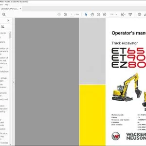 Wacker Neuson ET65 ET90 EZ80 Track excavator Operator’s manual - PDF