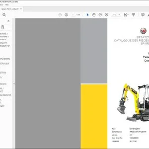 Wacker Neuson EZ17 Crawler excavator SPARE PARTS LIST Manual - PDF DOWNLOAD