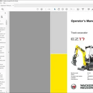 Wacker Neuson EZ17 Track excavator Operator’s Manual  - PDF DOWNLOAD