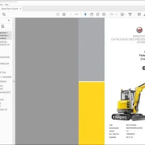 Wacker Neuson EZ38 Crawler excavator SPARE PARTS LIST Manual - PDF DOWNLOAD