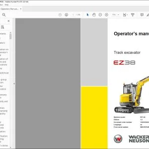 Wacker Neuson EZ38 Track excavator Operator’s manual - PDF DOWNLOAD