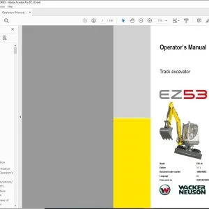 Wacker Neuson EZ53 Track excavator Operator’s Manual - PDF DOWNLOAD
