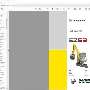 Wacker Neuson EZ53 Track excavator Service manual - PDF DOWNLOAD