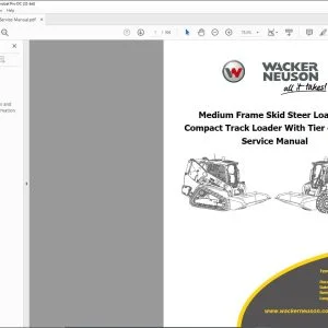Wacker Neuson SW16, SW17, SW20, SW21, ST28, ST31 Medium Frame Skid Steer Loader  Compact Track Loader With Tier 4 Engine Service Manual - PDF