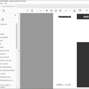 YANMAR C12R-A EXCAVATOR RUBBER CRAWLER CARRIER PARTS CATALOG MANUAL 0CS10-M45702EN - PDF DOWNLOAD
