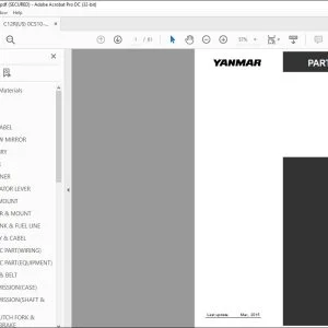 YANMAR C12R EXCAVATOR CRAWLER CARRIER PARTS CATALOG MANUAL 0CS10-M42701EN - PDF DOWNLOAD