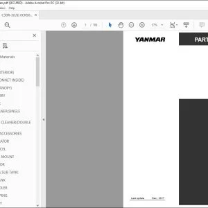 YANMAR C30R-3 EXCAVATOR RUBBER CRAWLER CARRIER PARTS CATALOG MANUAL 0CK50-M00830EN - PDF DOWNLOAD