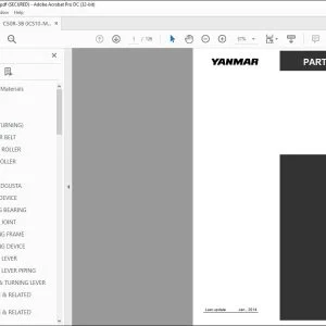 YANMAR C50R-3B EXCAVATOR RUBBER CRAWLER CARRIER PARTS CATALOG MANUAL 0CS10-M56000EN - PDF DOWNLOAD