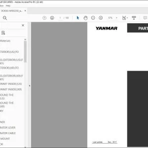 YANMAR SV08-1A EXCAVATOR CRAWLER BACKHOE PARTS CATALOG MANUAL 0CK50-M00230EN - PDF DOWNLOAD