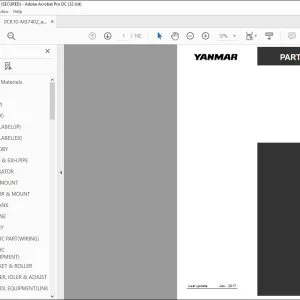 YANMAR SV08 EXCAVATOR CRAWLER BACKHOE PARTS CATALOG MANUAL 0CK10-M37402EN - PDF DOWNLOAD