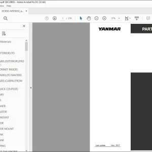YANMAR SV100-2A EXCAVATOR CRAWLER BACKHOE PARTS CATALOG MANUAL 0CK50-M00650EN - PDF DOWNLOAD