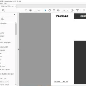YANMAR V3-5B V4-5B V5-B WHEEL LOADER PARTS CATALOG MANUAL 0CK20-M39601EN - PDF DOWNLOAD
