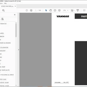YANMAR V4-5D V5-D WHEEL LOADER PARTS CATALOG MANUAL 0CK20-M41900EN - PDF DOWNLOAD