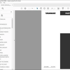 YANMAR VIO17-A EXCAVATOR CRAWLER BACKHOE PARTS CATALOG MANUAL 0CK50-M00240EN - PDF DOWNLOAD