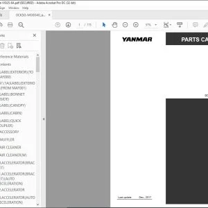YANMAR VIO25-6A EXCAVATOR CRAWLER BACKHOE PARTS CATALOG MANUAL 0CK50-M00040EN - PDF DOWNLOAD