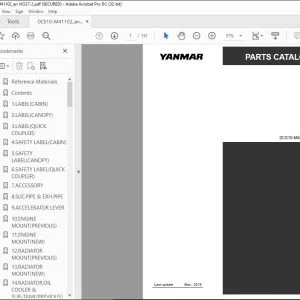 YANMAR VIO27-2 EXCAVATOR CRAWLER BACKHOE PARTS CATALOG MANUAL 0CS10-M41102EN - PDF DOWNLOAD