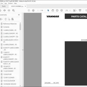 YANMAR VIO27-3 EXCAVATOR CRAWLER BACKHOE PARTS CATALOG MANUAL 0CK10-M39802EN - PDF DOWNLOAD