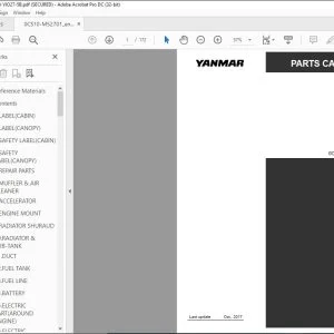 YANMAR VIO27-5B EXCAVATOR CRAWLER BACKHOE PARTS CATALOG MANUAL 0CS10-M52701EN - PDF DOWNLOAD