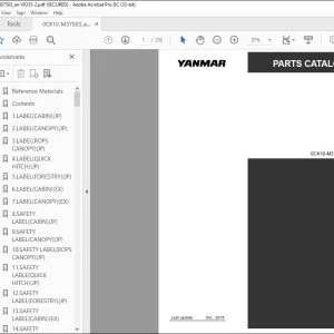 YANMAR VIO35-2 EXCAVATOR CRAWLER BACKHOE PARTS CATALOG MANUAL 0CK10-M37503EN - PDF DOWNLOAD