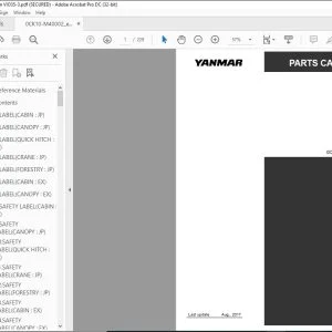 YANMAR VIO35-3 EXCAVATOR CRAWLER BACKHOE PARTS CATALOG MANUAL 0CK10-M40002EN - PDF DOWNLOAD