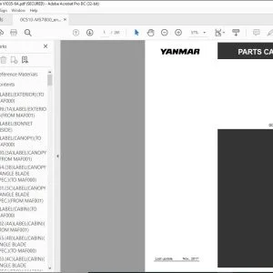 YANMAR VIO35-6A EXCAVATOR CRAWLER BACKHOE PARTS CATALOG MANUAL 0CS10-M57800EN - PDF DOWNLOAD