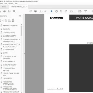 YANMAR VIO40-2 EXCAVATOR CRAWLER BACKHOE PARTS CATALOG MANUAL 0CS10-M41302EN - PDF DOWNLOAD